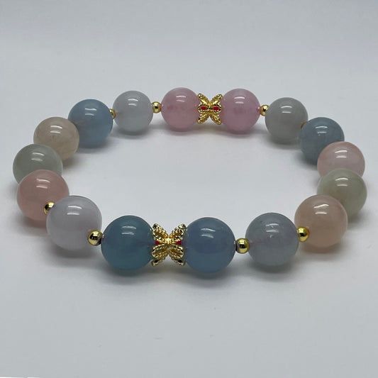 Stonelry Morganite Beaded Bracelet (10+mm)
