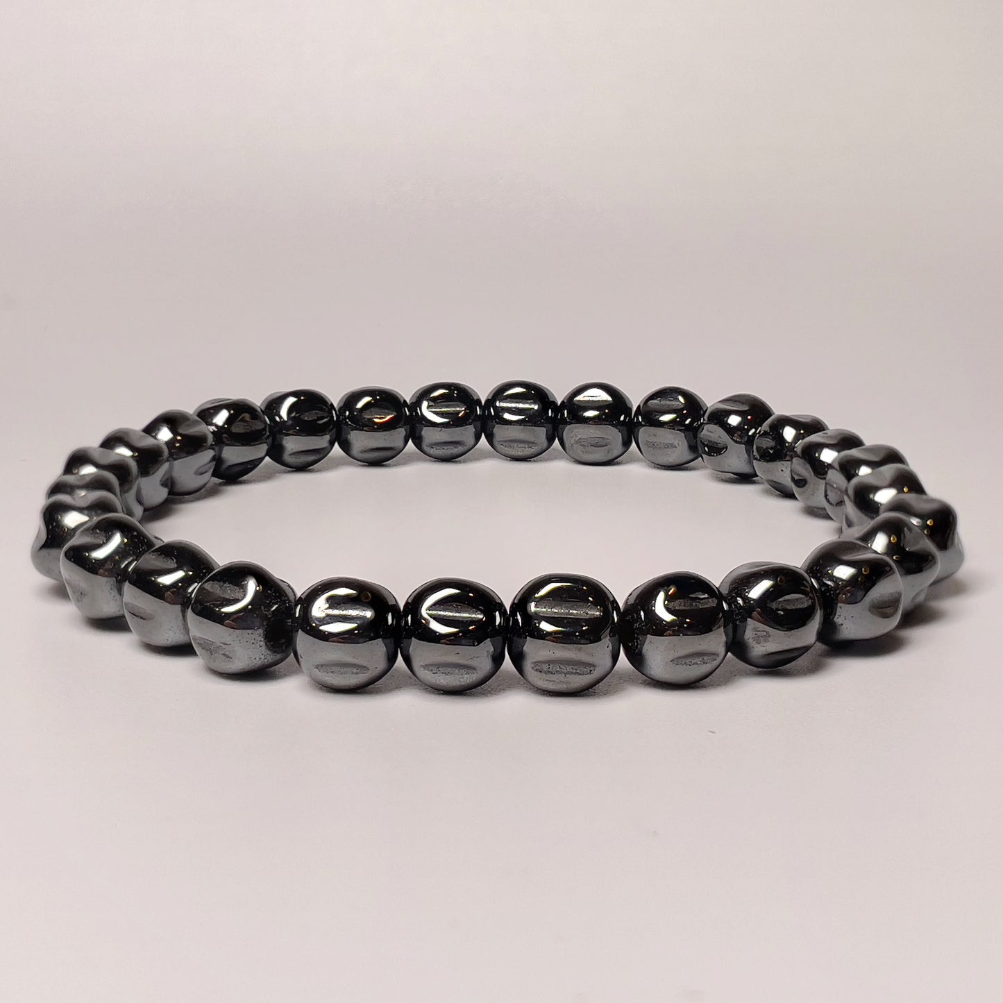 Stonelry Natural Hematite Beaded Bracelet (7+mm)