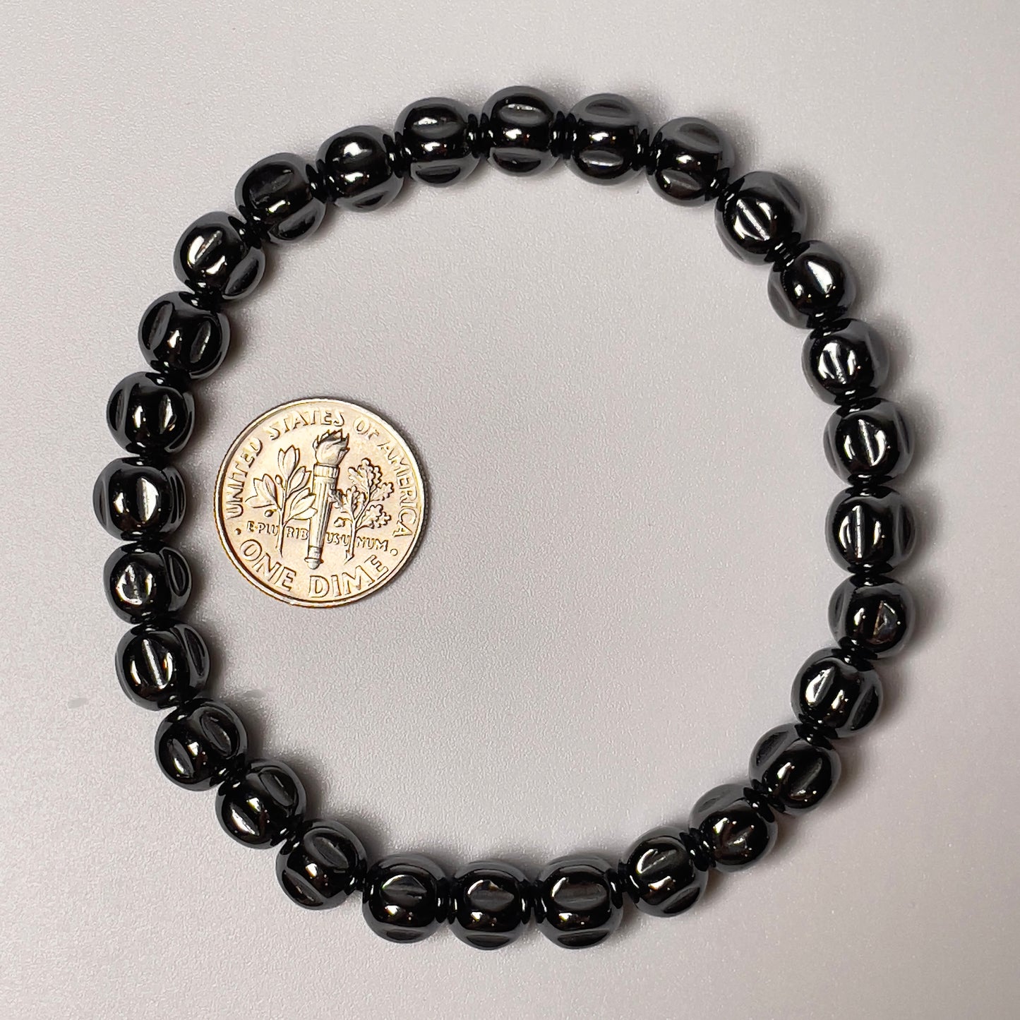 Stonelry Natural Hematite Beaded Bracelet (7+mm)