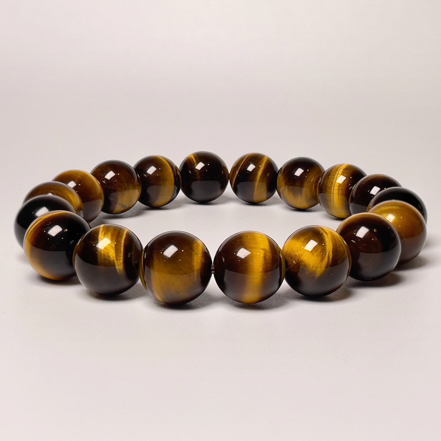Stonelry Natural Golden Brown Tiger's Eye Beaded Bracelet (10+mm)