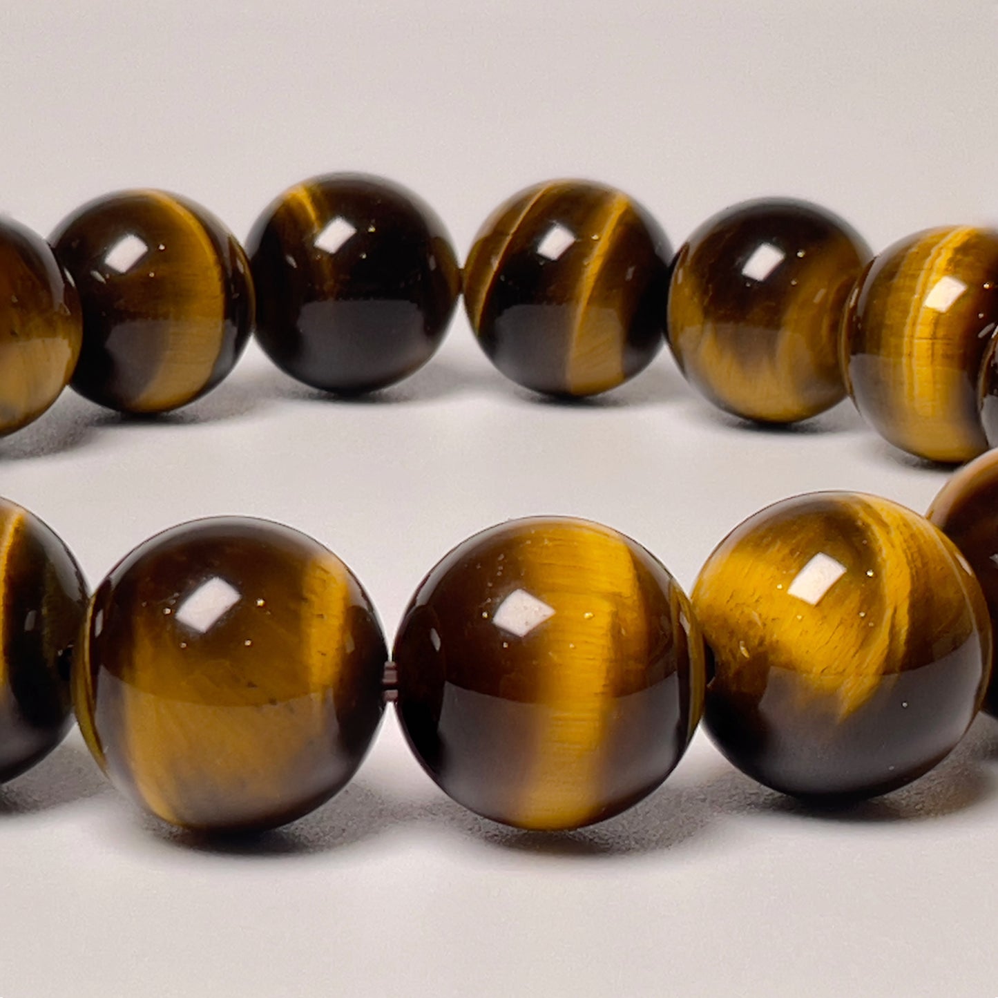 Stonelry Natural Golden Brown Tiger's Eye Beaded Bracelet (10+mm)