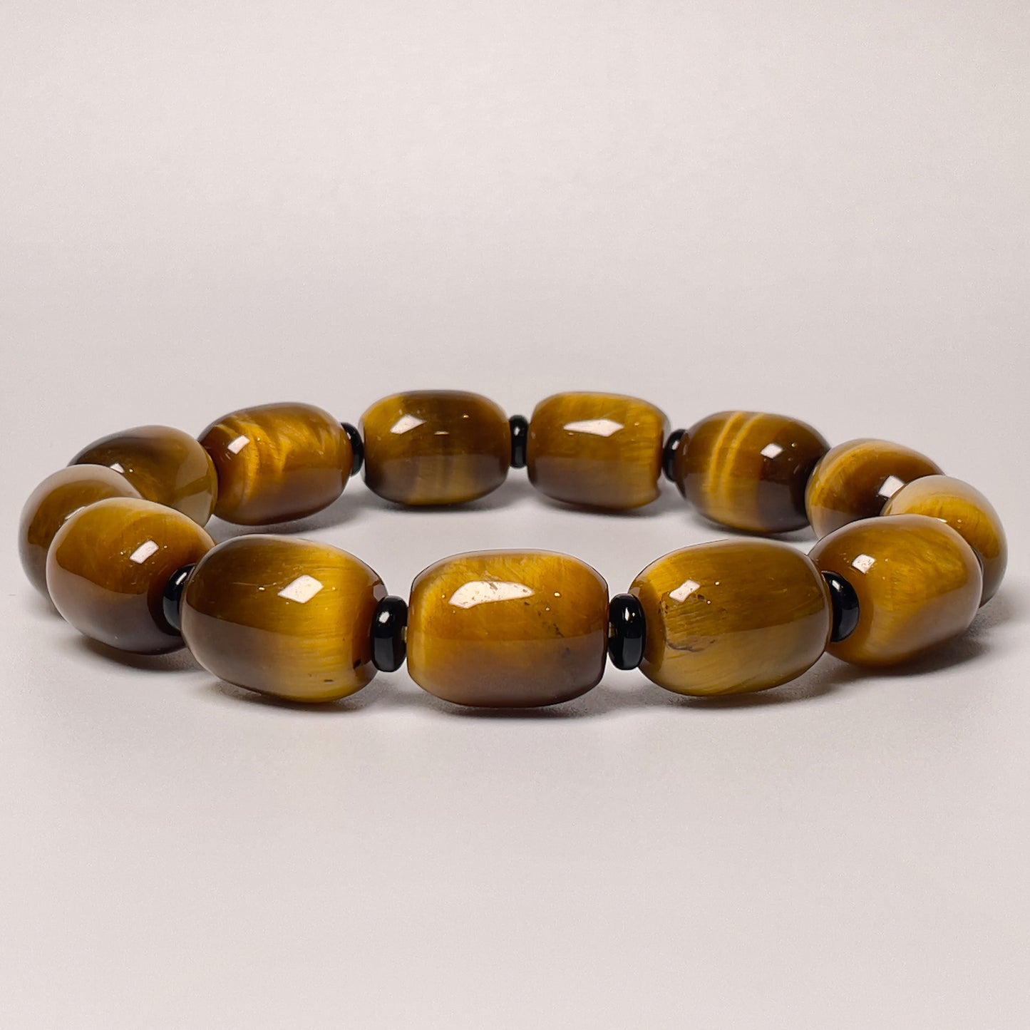 Stonelry Natural Golden Brown Tiger's Eye Beaded Bracelet (10+mm)