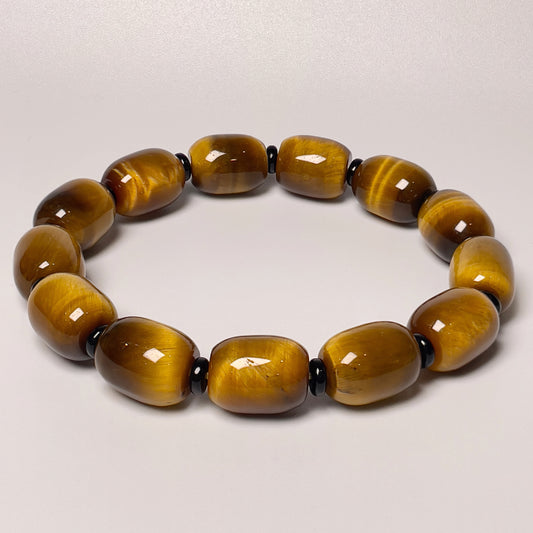 Stonelry Natural Golden Brown Tiger's Eye Beaded Bracelet (10+mm)