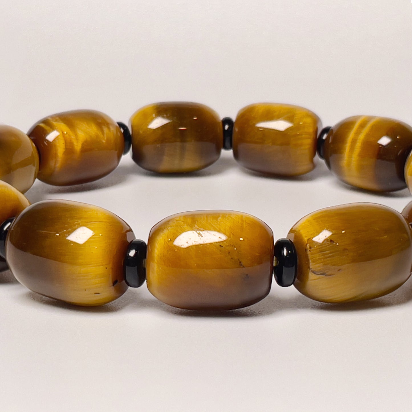 Stonelry Natural Golden Brown Tiger's Eye Beaded Bracelet (10+mm)