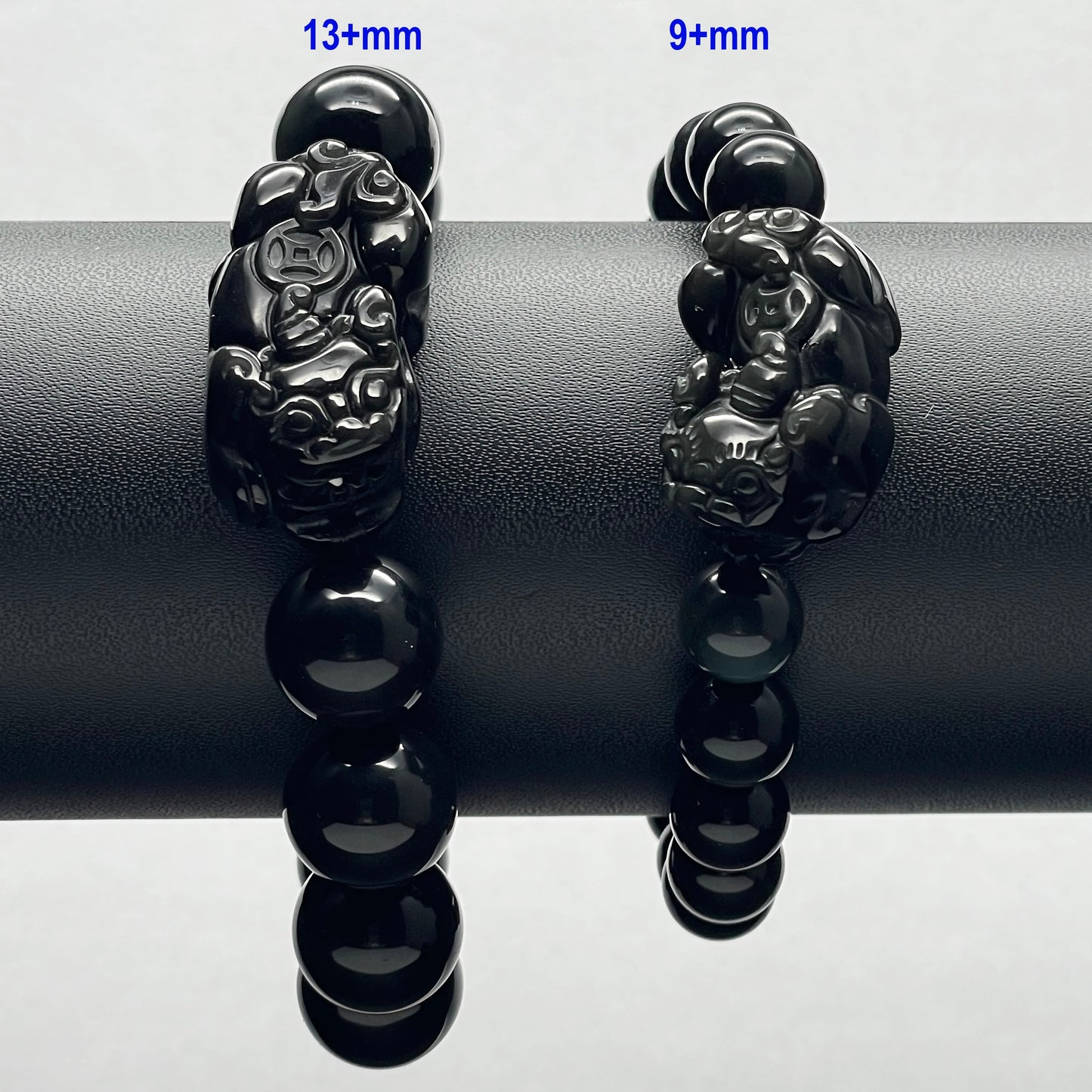 Stonelry Natural Rainbow Obsidian Beaded Pixiu Bracelet (9 to 13+mm)