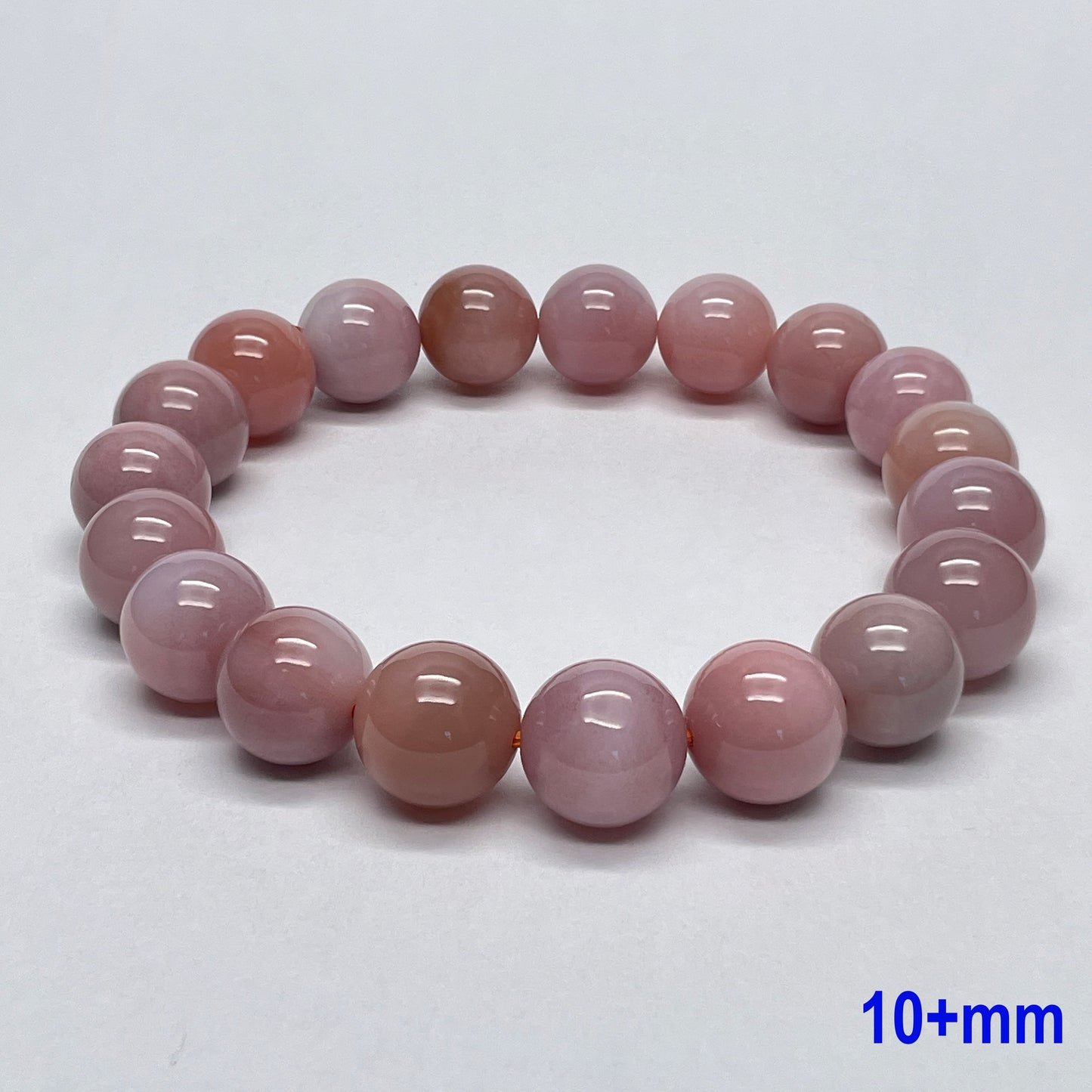 Stonelry Natural Peach Yanyuan Agate Beaded Bracelet (9 to 11+mm)