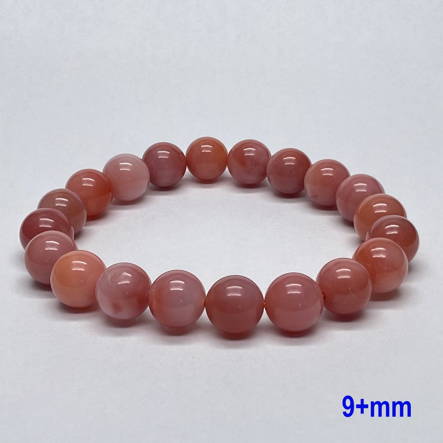 Stonelry Natural Peach Yanyuan Agate Beaded Bracelet (9 to 11+mm)