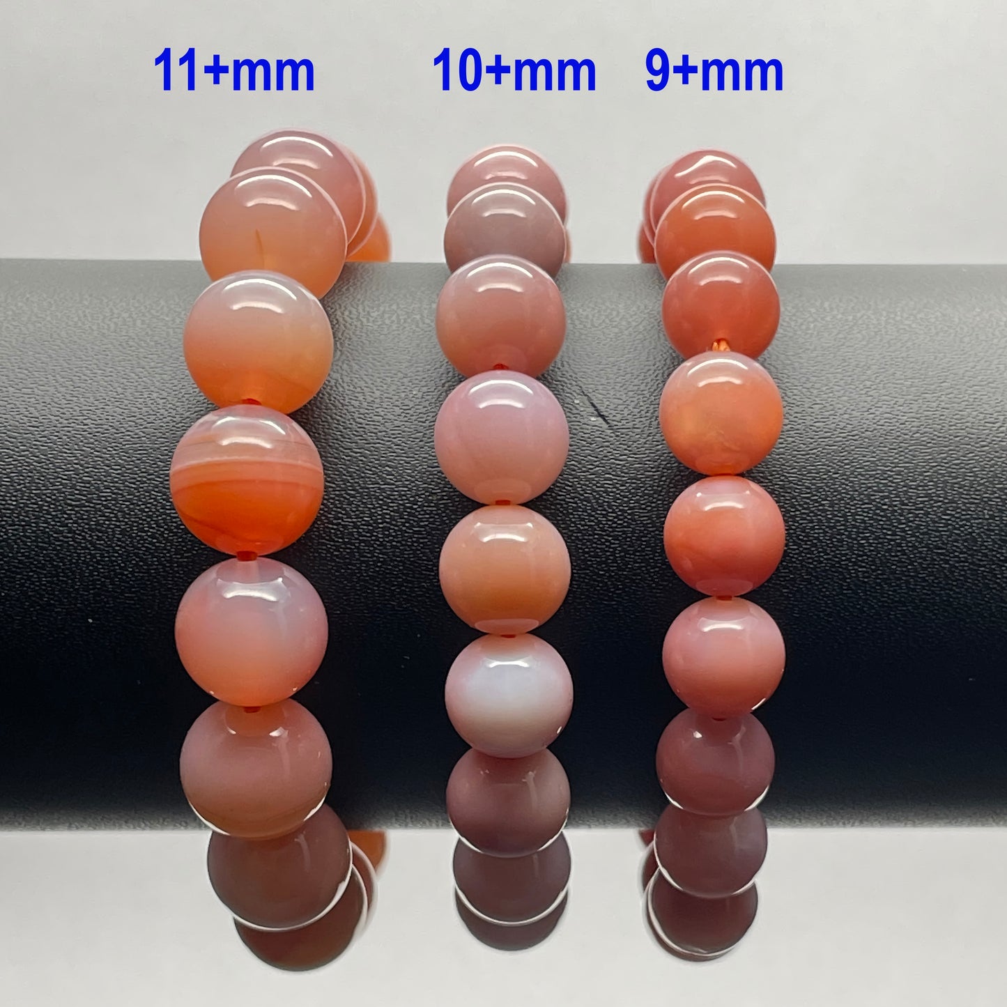 Stonelry Natural Peach Yanyuan Agate Beaded Bracelet (9 to 11+mm)