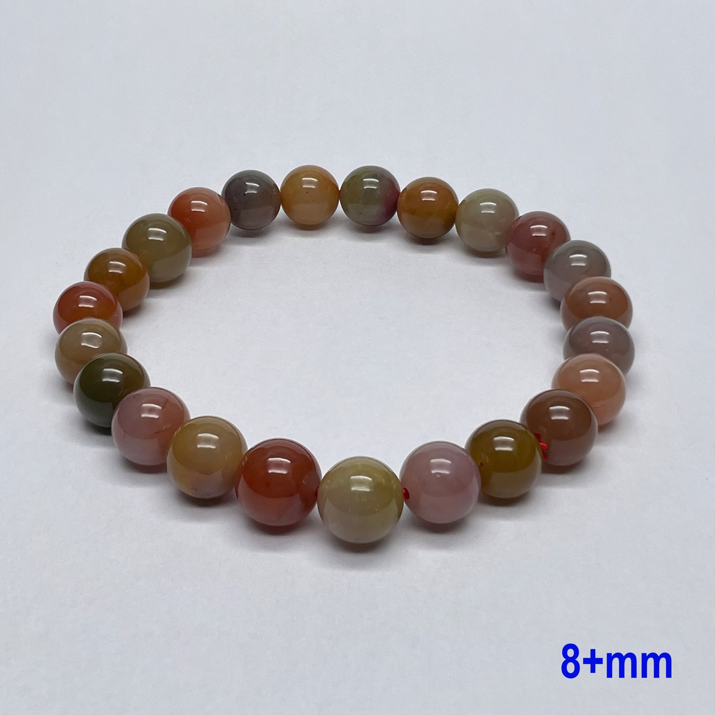 Stonelry Natural Multicolor Yanyuan Agate Beaded Bracelet (8 to 9+mm)