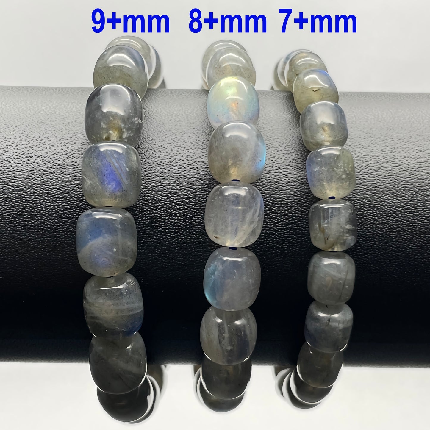 Stonelry Natural Gray Moonstone Beaded Bracelet (7 to 9+mm)