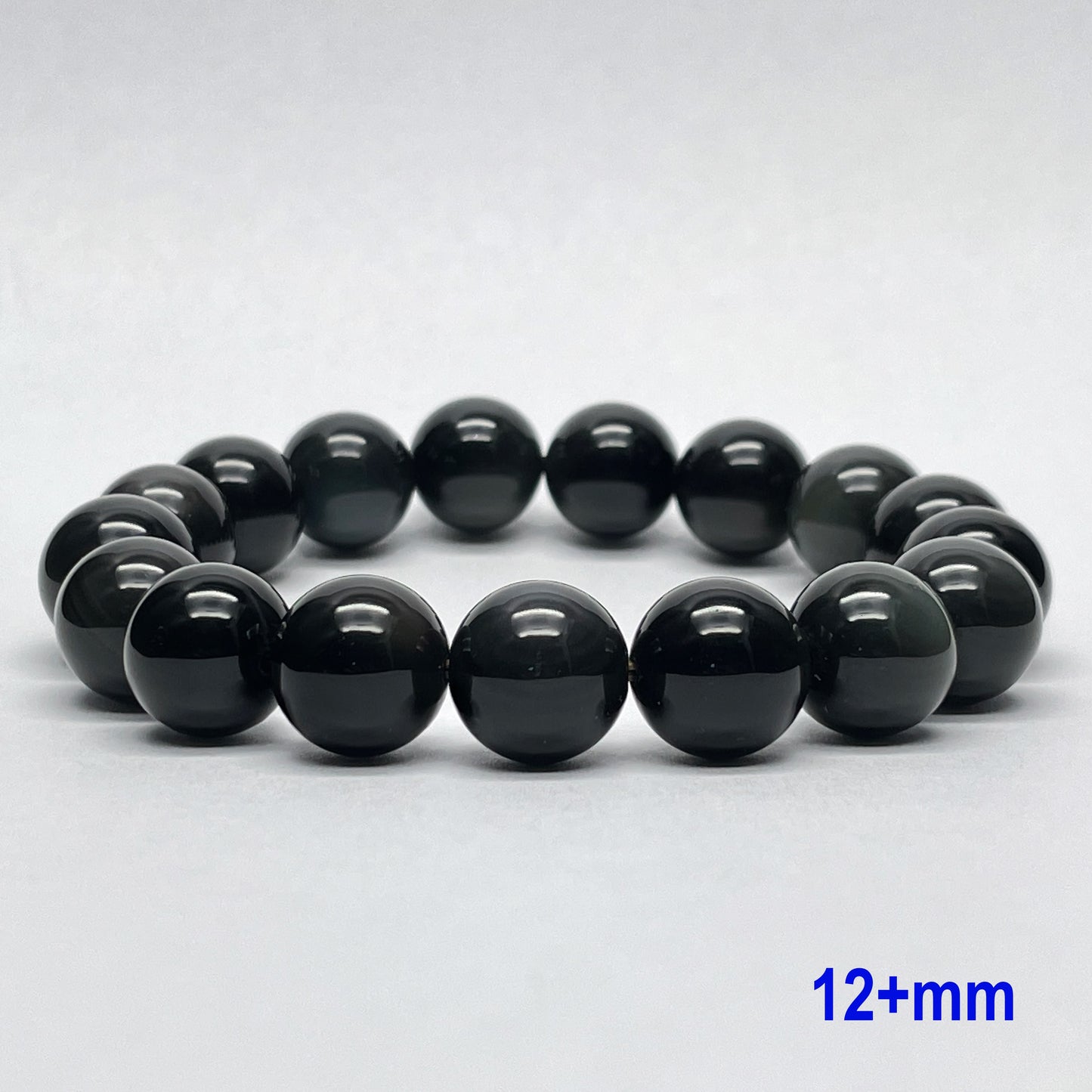 Stonelry Natural Rainbow Obsidian Beaded Bracelet (10 to 14+mm)