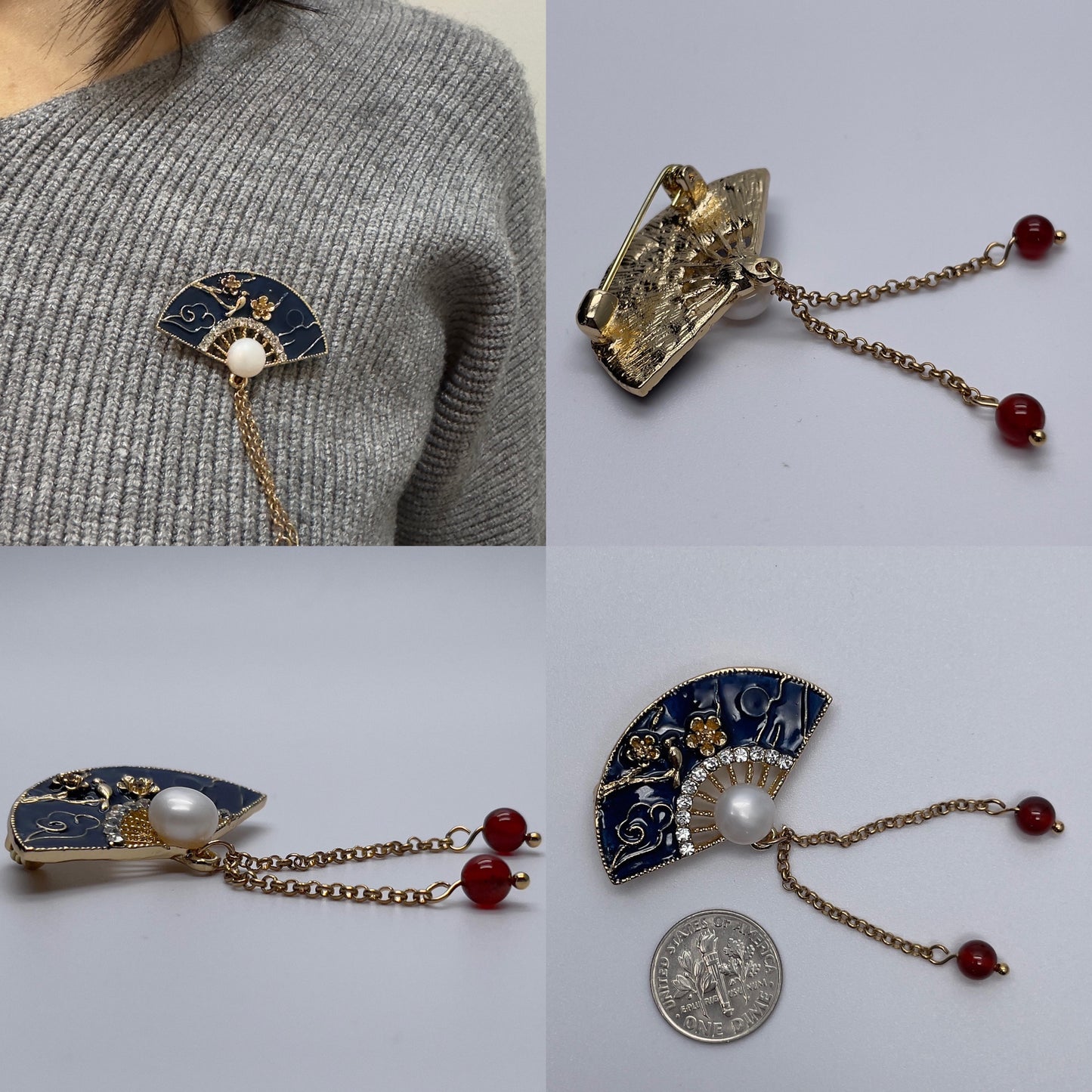 Stonelry Elegant Pearl Brooch Pin - Perfect for Adding a Touch of Glamour to Any Outfit