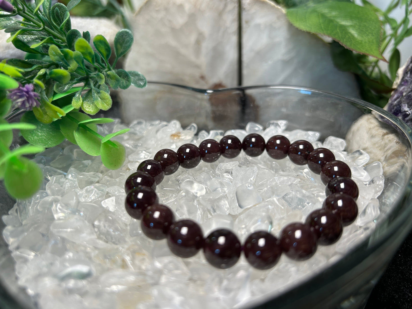 Stonelry High Quality Natural Garnet Beaded Bracelet (10+mm)