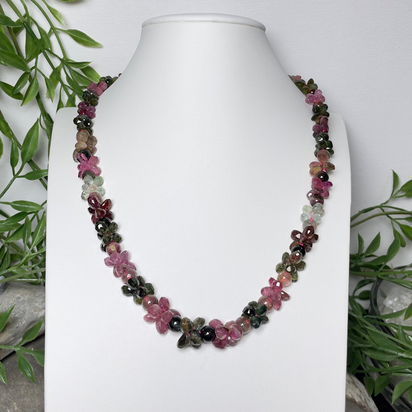 Stonelry Handcrafted Multicolor Tourmaline Gemstone Beaded Necklace - Elegant Natural Stone Jewelry for Women