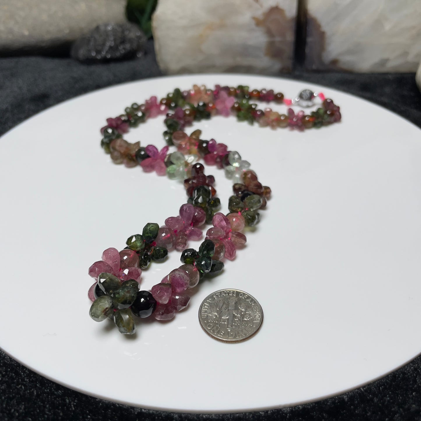 Stonelry Handcrafted Multicolor Tourmaline Gemstone Beaded Necklace - Elegant Natural Stone Jewelry for Women