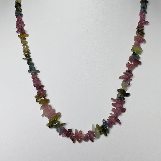 Stonelry Multicolored Tourmaline Chip Bead Necklace – Elegant Gemstone Jewelry for All Occasions