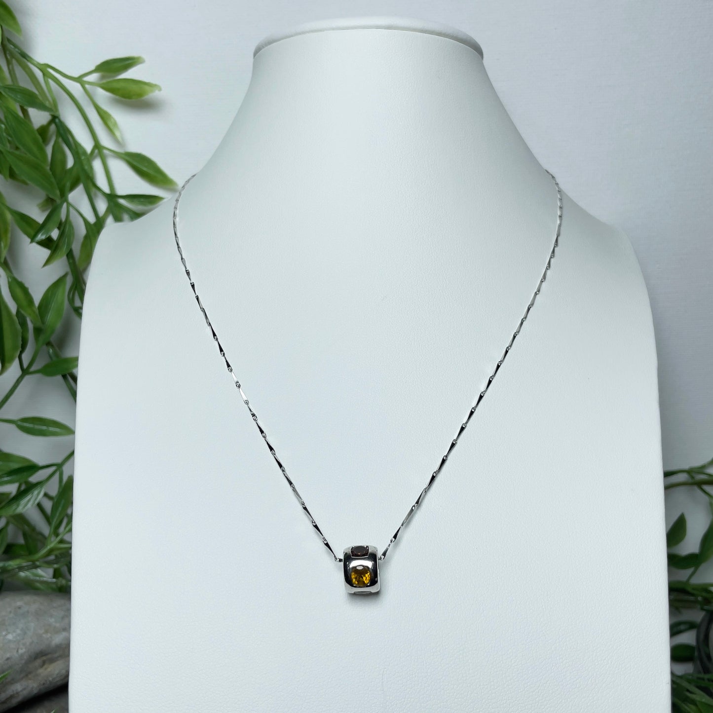 Stonelry Elegant Tourmaline & Zircon Pendant on S925 Sterling Silver Chain Necklace