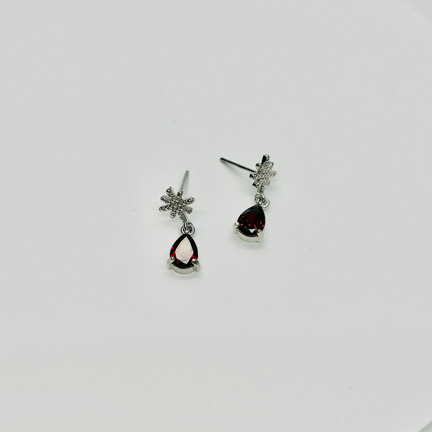 Stonelry Garnet Drop Earrings - Crimson Sparks