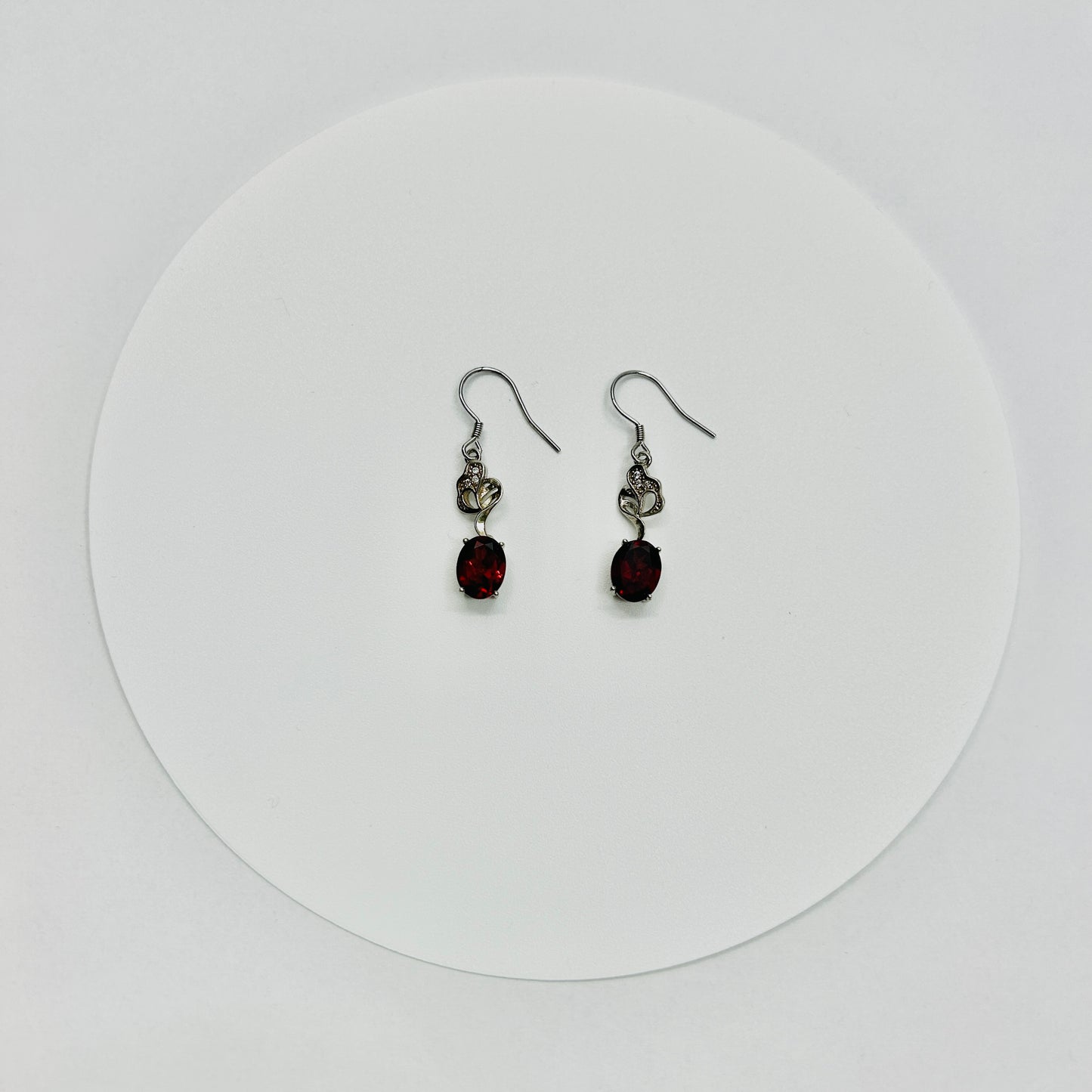 Stonelry Garnet Dangle Earrings - Cerise Cocktail