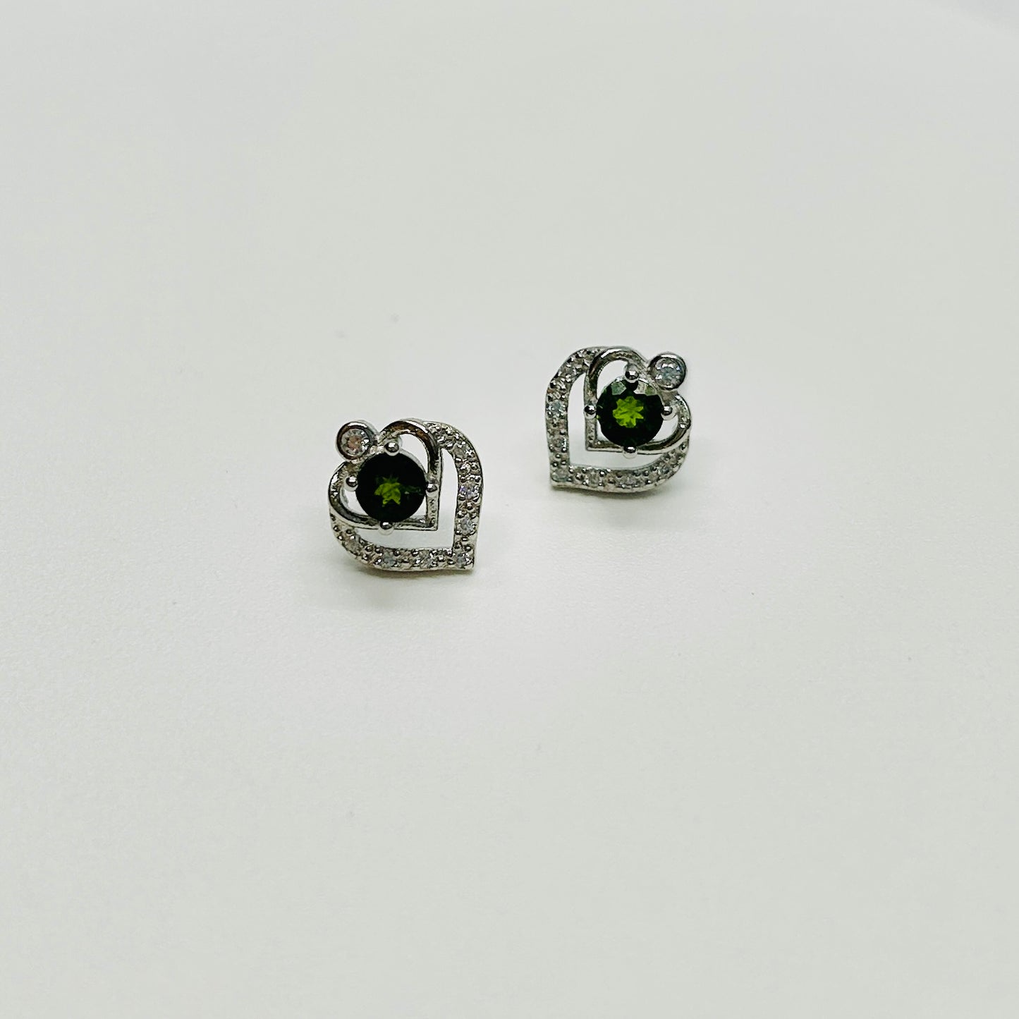 Stonelry Diopside Stud Earrings - Verdant Hearts