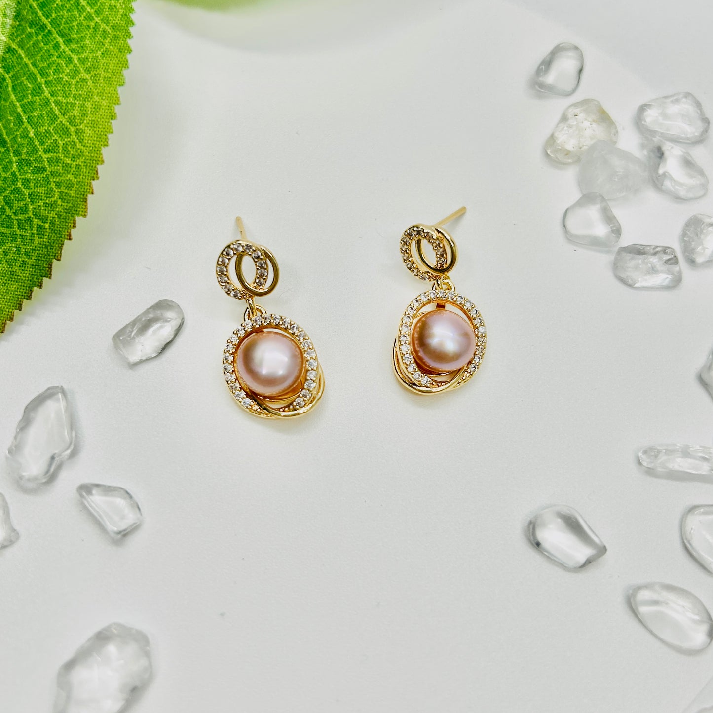 Stonelry Pearl Drop Earrings - Nebula Rings