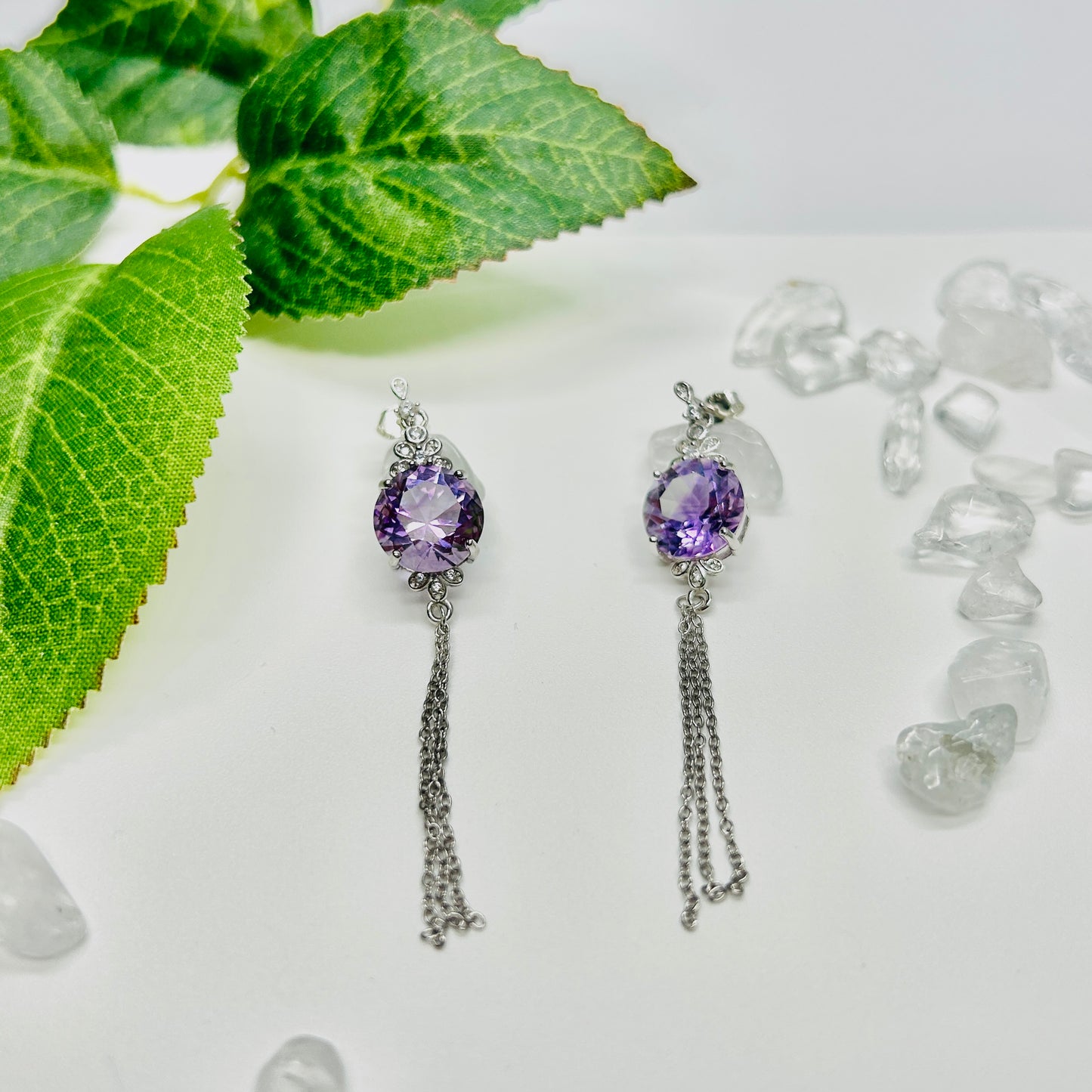 Stonelry Amethyst Drop Earrings - Mystical Rain