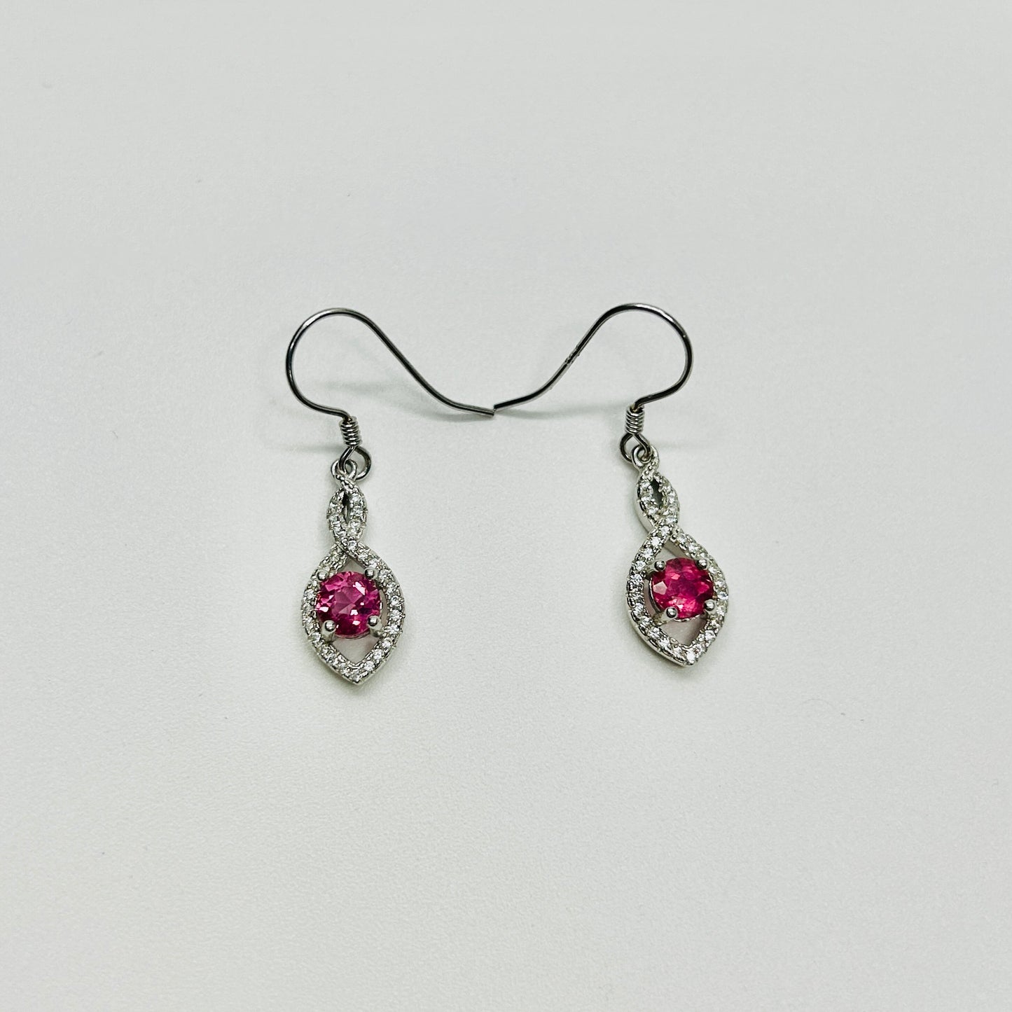 Stonelry Tourmaline Dangle Earrings - Rose Glow