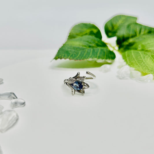 Stonelry Tanzanite Ring - Lily Flower Bypass Ring