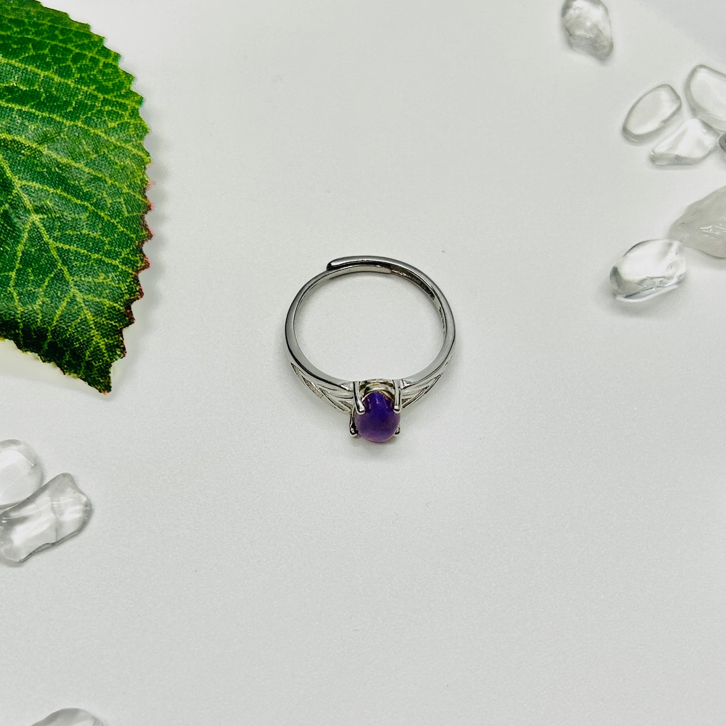 Stonelry Sugilite Ring - Pear-Cut Solitaire Ring