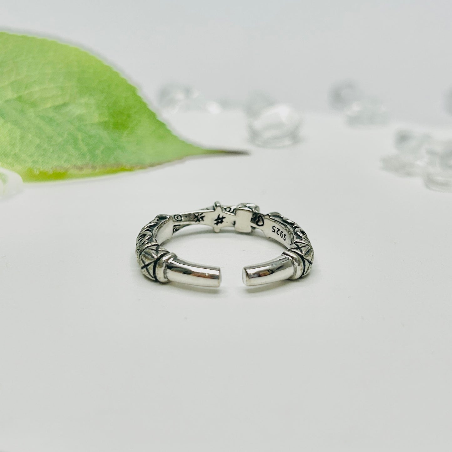 Stonelry Silver Ring - Celestial Cipher Open Ring