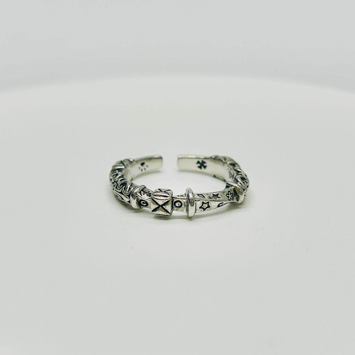 Stonelry Silver Ring - Celestial Cipher Open Ring