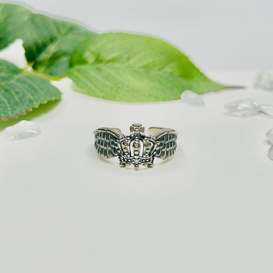 Stonelry Silver Ring - Winged Royalty Open Ring