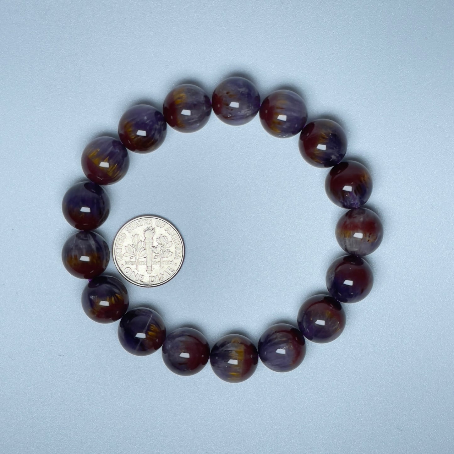Stonelry Natural Premium Auralite 23 Crystal (Amethyst) Beaded Bracelet (11mm - 12mm) #3281008111