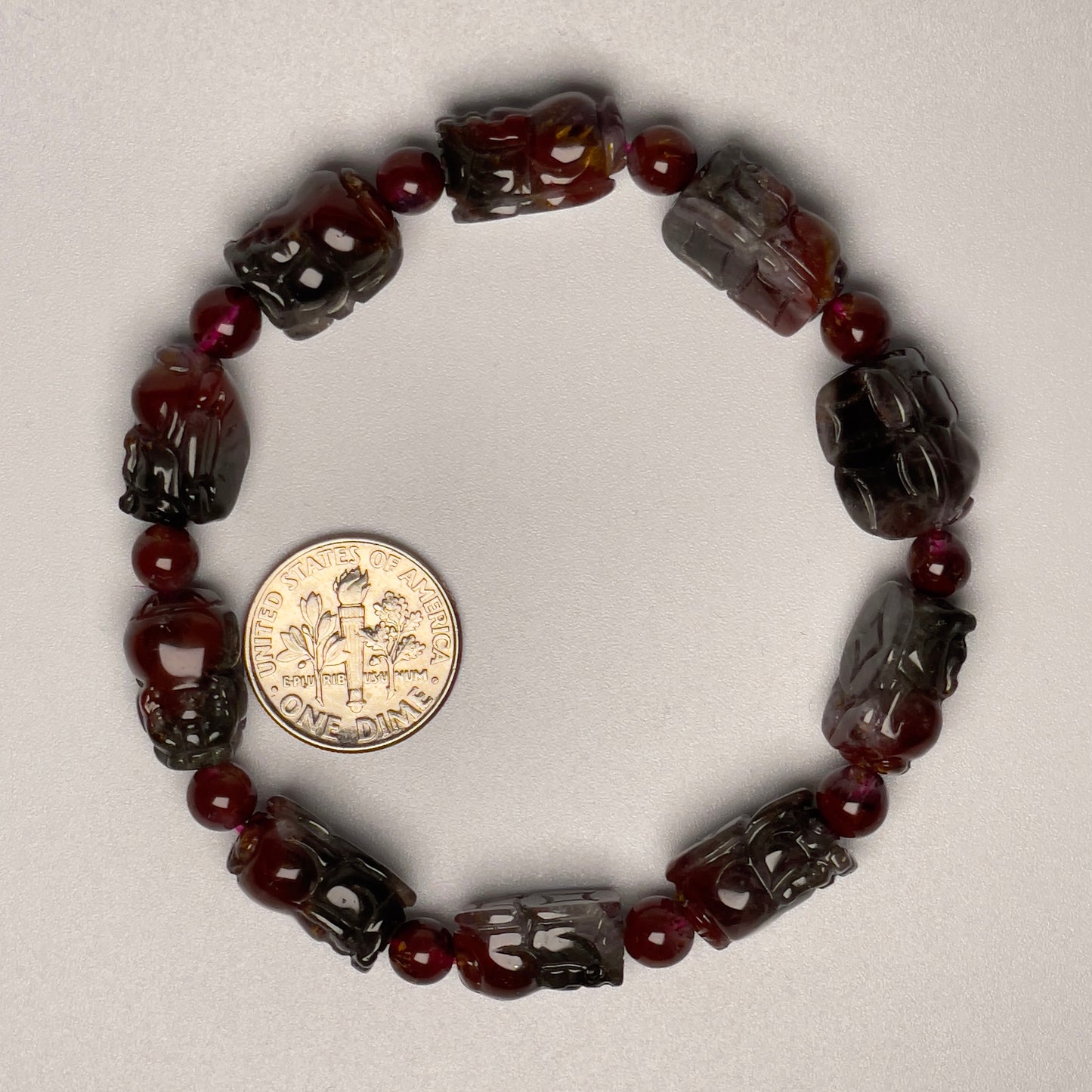 Stonelry Natural Premium Auralite 23 Pixiu Crystal (Amethyst) Beaded Bracelet (9.9mm - 15mm) #3281008309