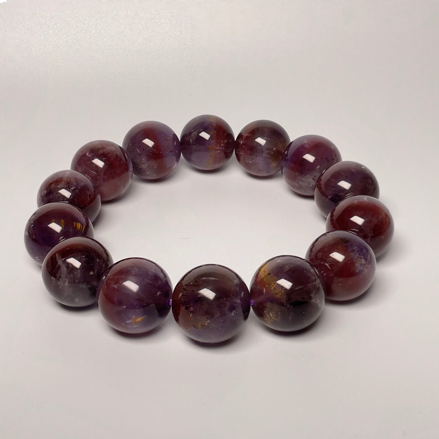 Stonelry Natural Premium Auralite 23 Crystal (Amethyst) Beaded Bracelet (15+mm) #3281009415