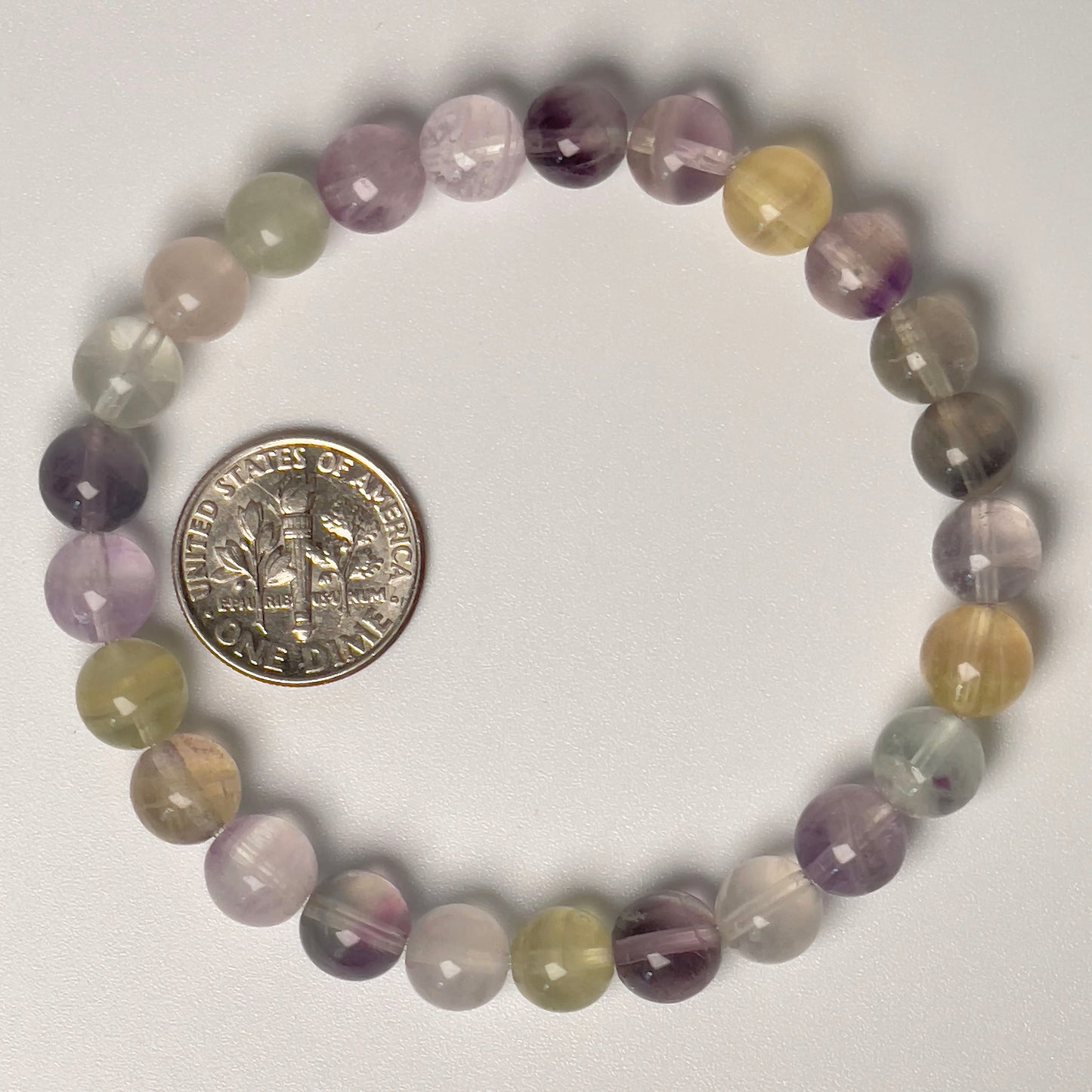 Stonelry Natural Rainbow Fluorite Beaded Bracelet (7+mm) #3281009807