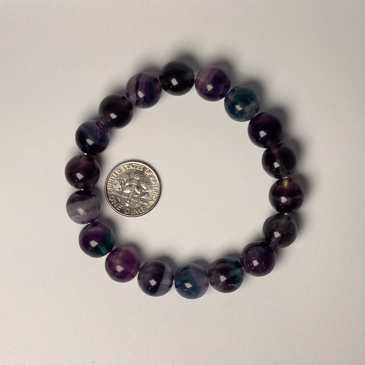 Stonelry Natural Rainbow Fluorite Beaded Bracelet (11+mm) #3281009911