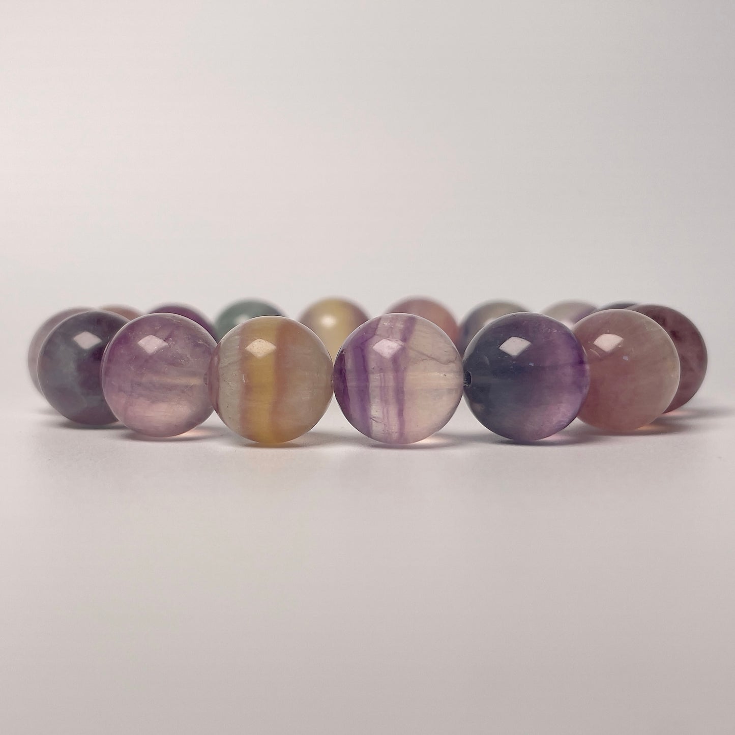Stonelry Natural Rainbow Fluorite Beaded Bracelet (13+mm) #3281010013