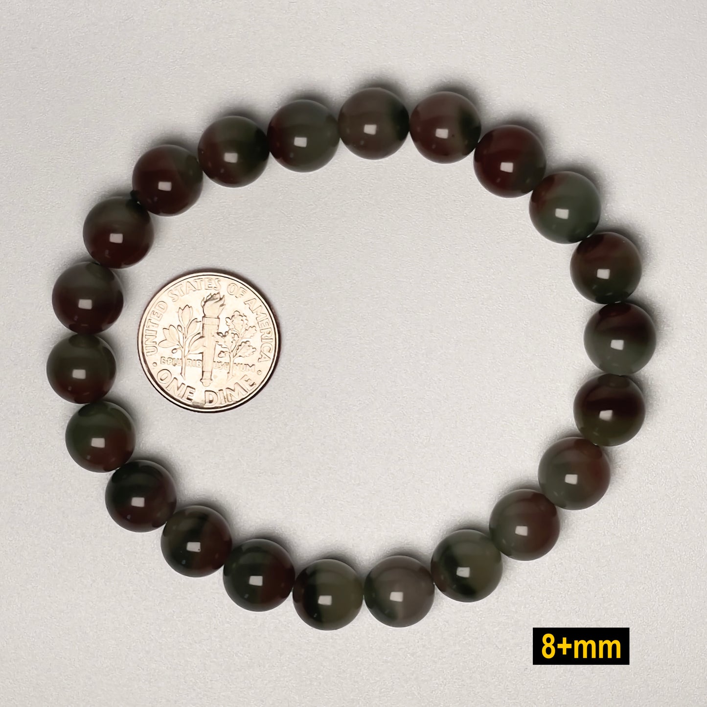 Stonelry Natural Green Purple Agate Beaded Bracelet (8 to 10+mm)