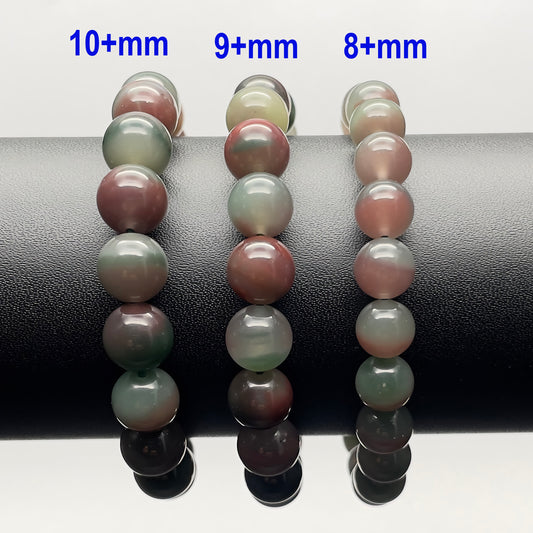 Stonelry Natural Green Purple Agate Beaded Bracelet (8 to 10+m)