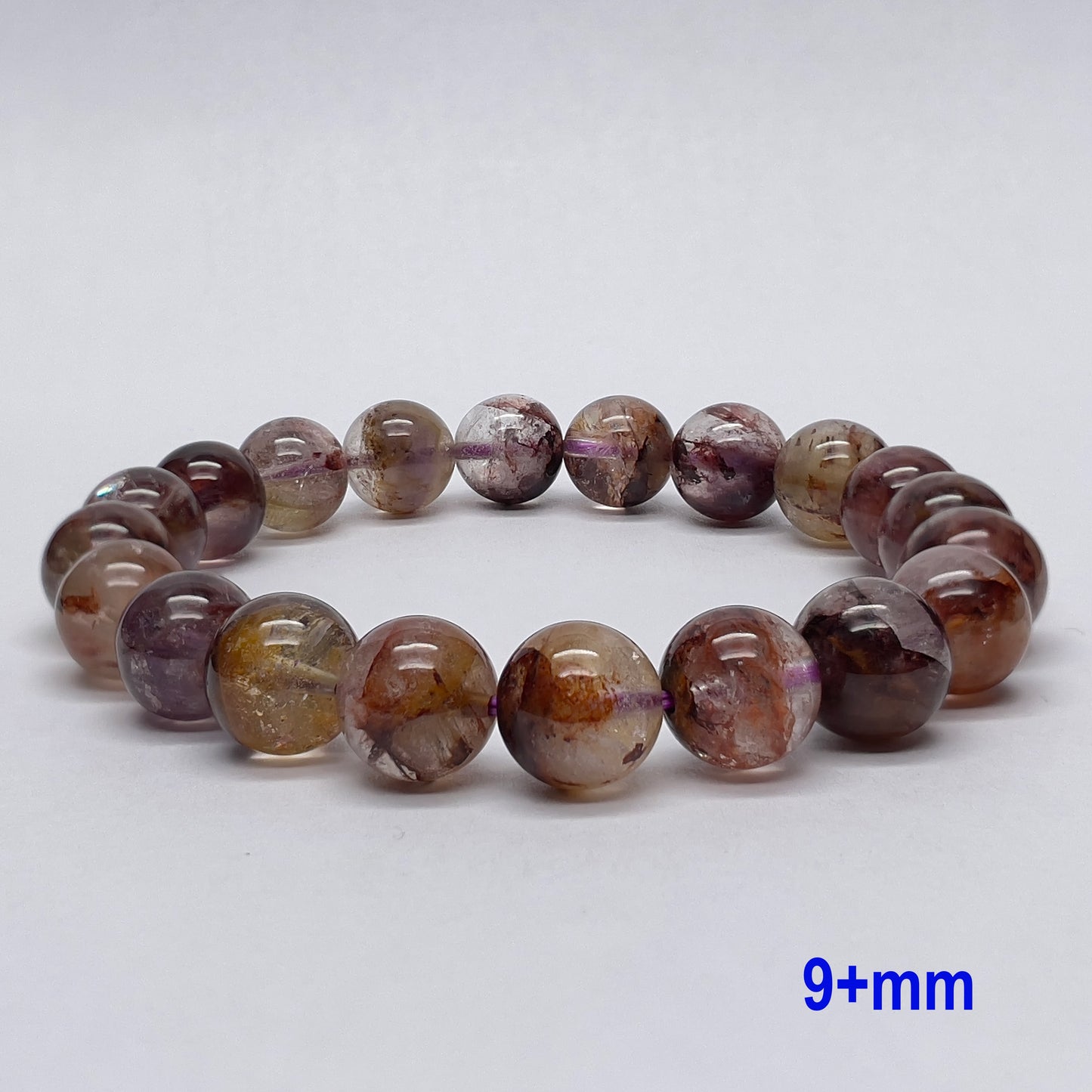 Stonelry High Quality Natural Auralite Crystal (Amethyst) Beaded Bracelet (8 to 11+mm)