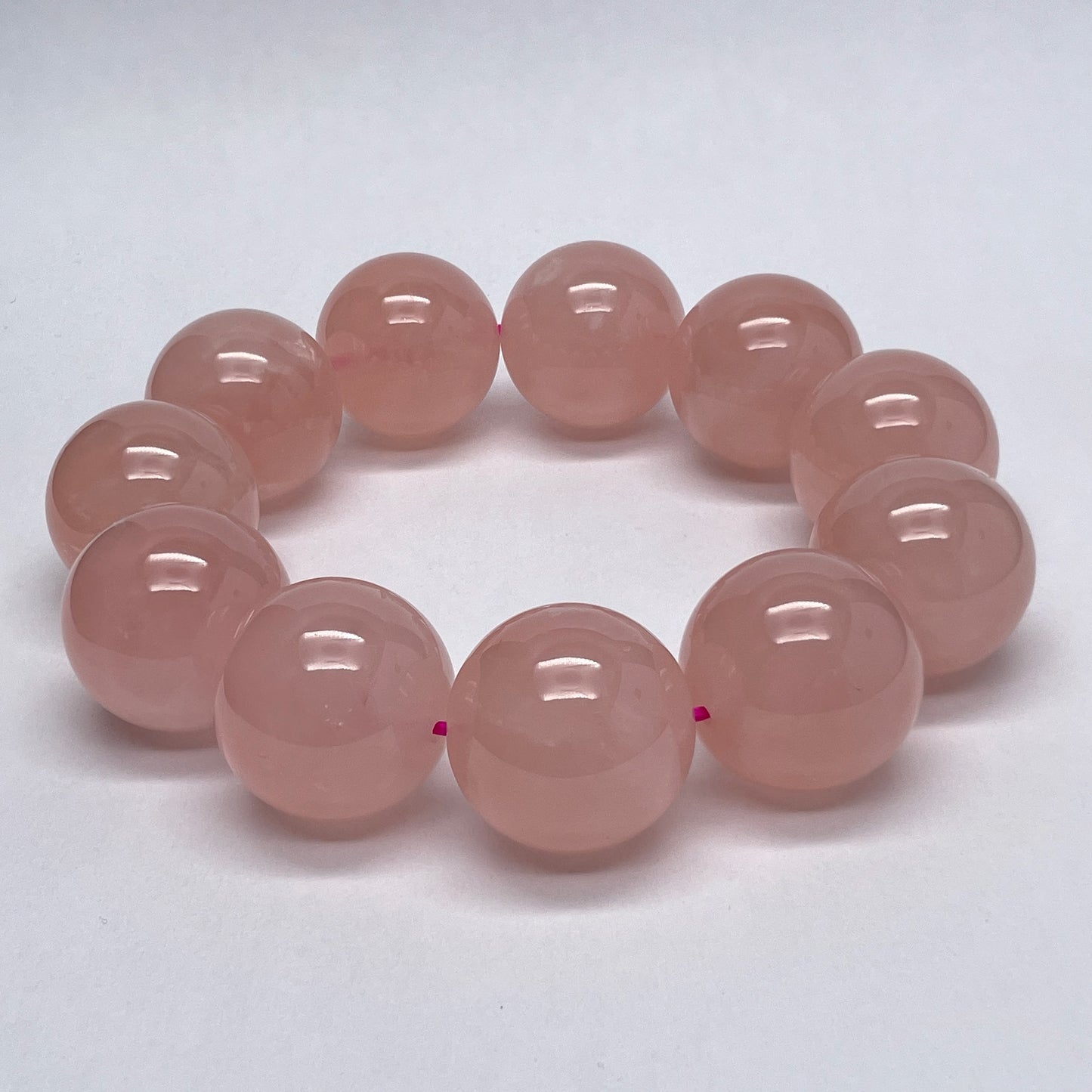 Stonelry Natural Starlight Rose Quartz Beaded Stretch Bracelet (20+mm)