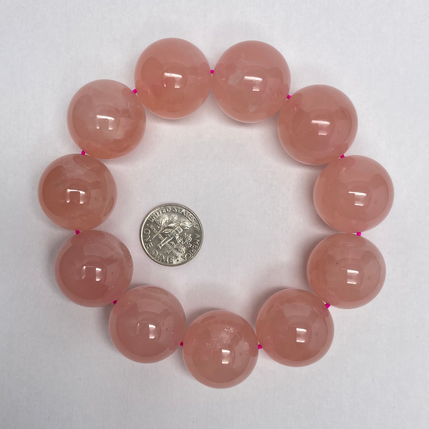 Stonelry Natural Starlight Rose Quartz Beaded Stretch Bracelet (20+mm)