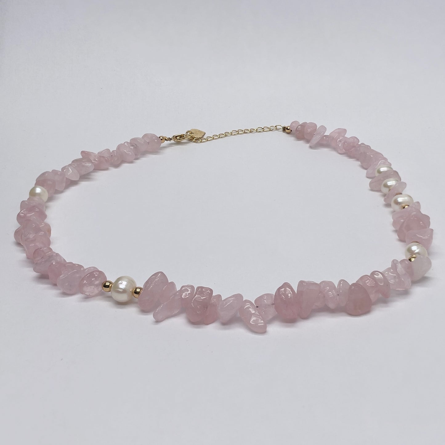 Stonelry Rose Quartz and Pearls Necklace
