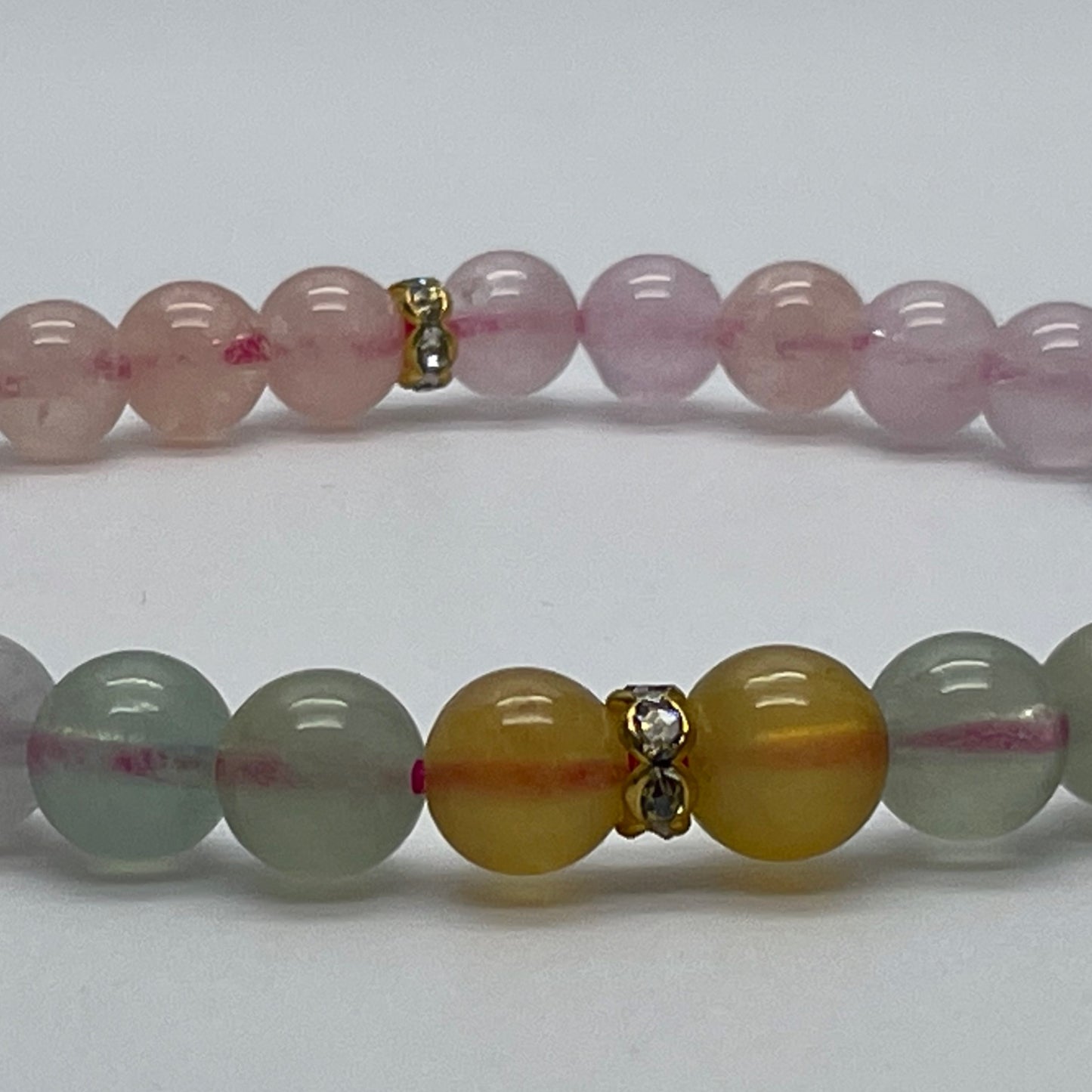 Stonelry All Natural High Quality Morganite Crystal Beaded Stretch Bracelet (5.6+ mm)