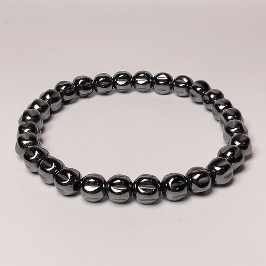 Stonelry Natural Hematite Beaded Bracelet (7+mm)