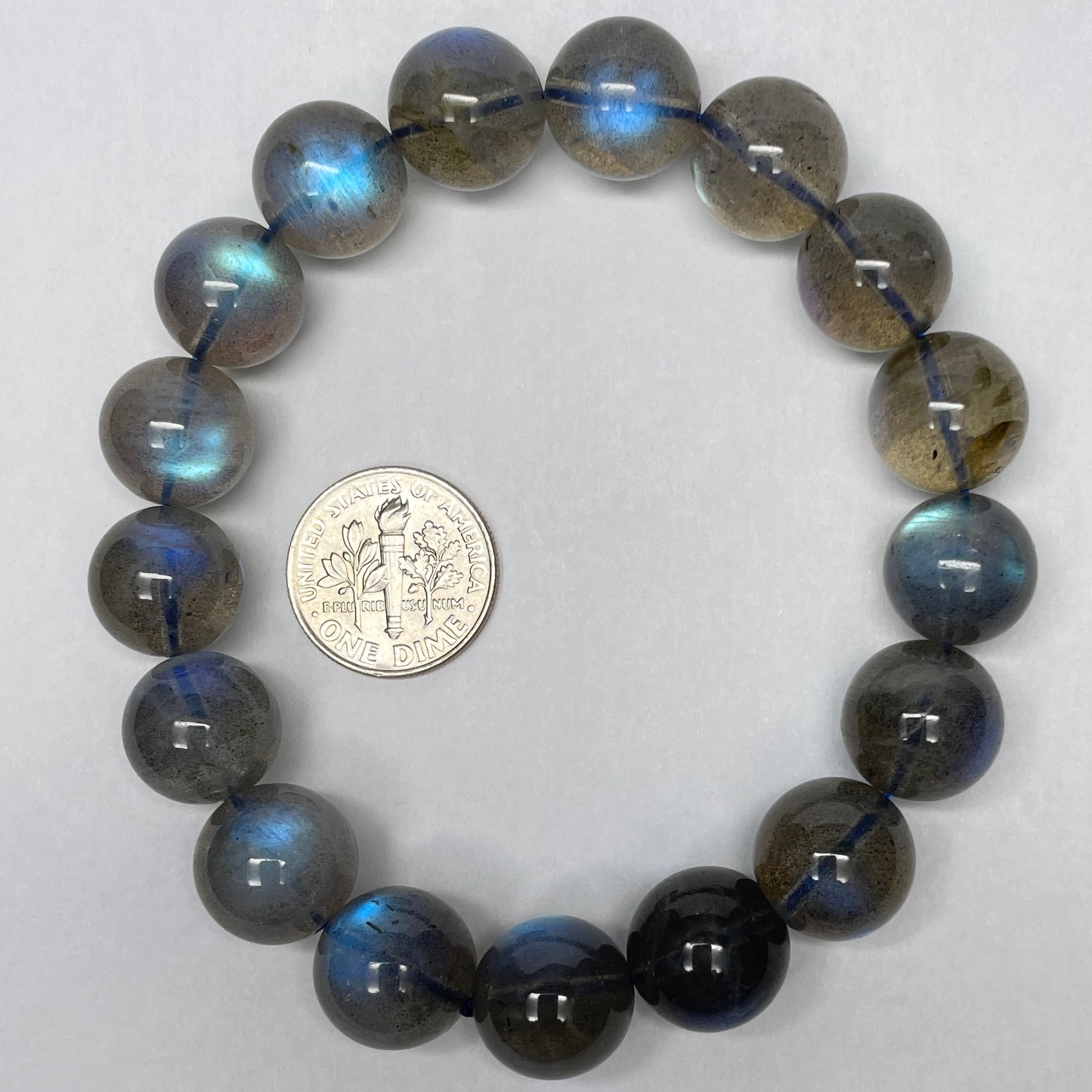 Stonelry Natural Premium Gray Moonstone Beaded Bracelet (12+mm)