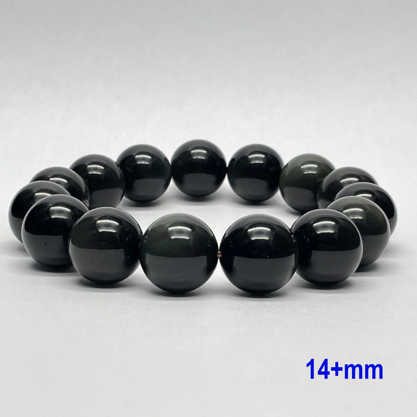 Stonelry Natural Rainbow Obsidian Beaded Bracelet (10 to 14+mm)