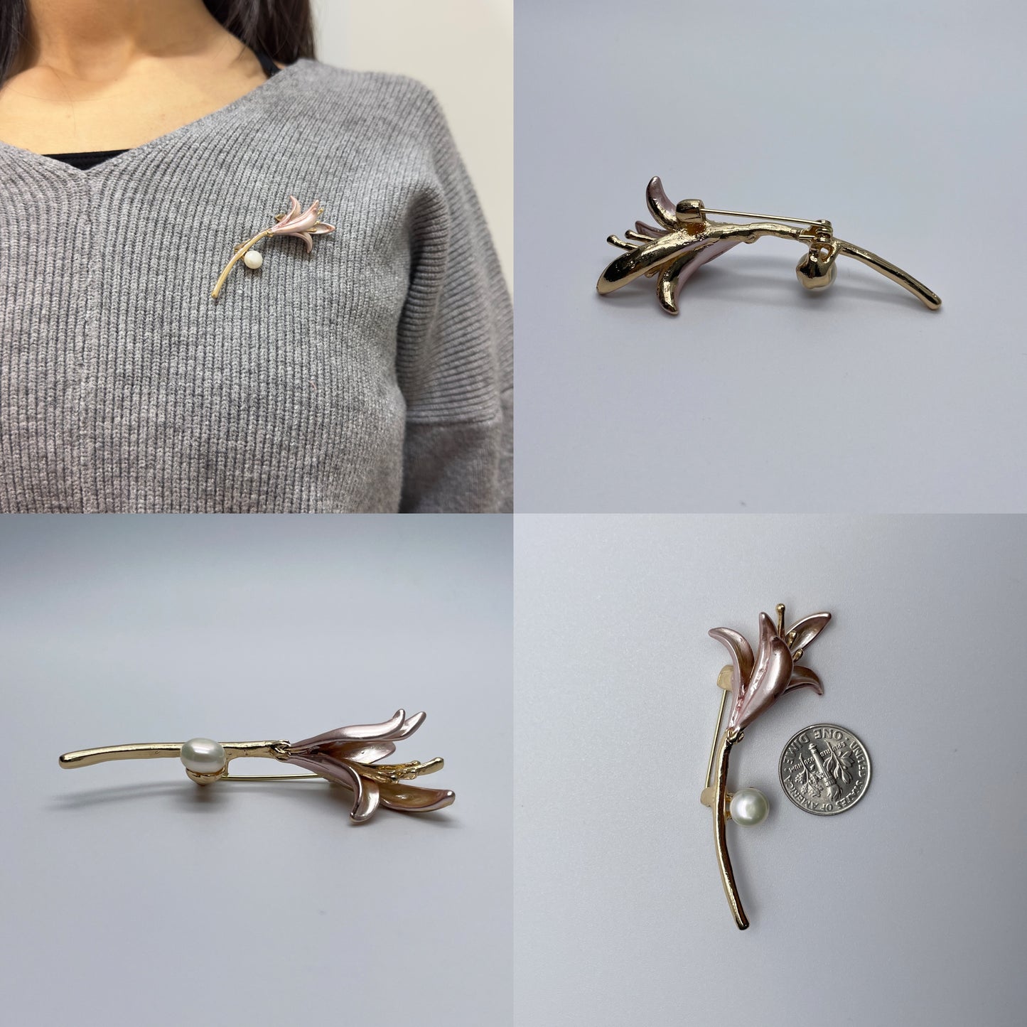 Stonelry Elegant Pearl Brooch Pin - Perfect for Any Occasion